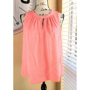 J Crew Sheer Pink Neon Sleeveless Blouse Top S Small 6